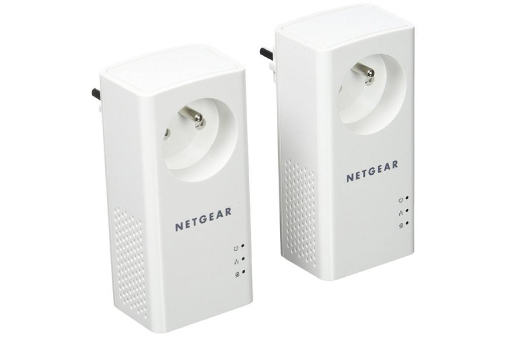 Kit CPL 1000 Mbps NETGEAR PLP1000 – 2 Adaptateurs Avec Prise Intégrée Terre, Gigabit Ethernet, Idéal Fibre & Multi-TV